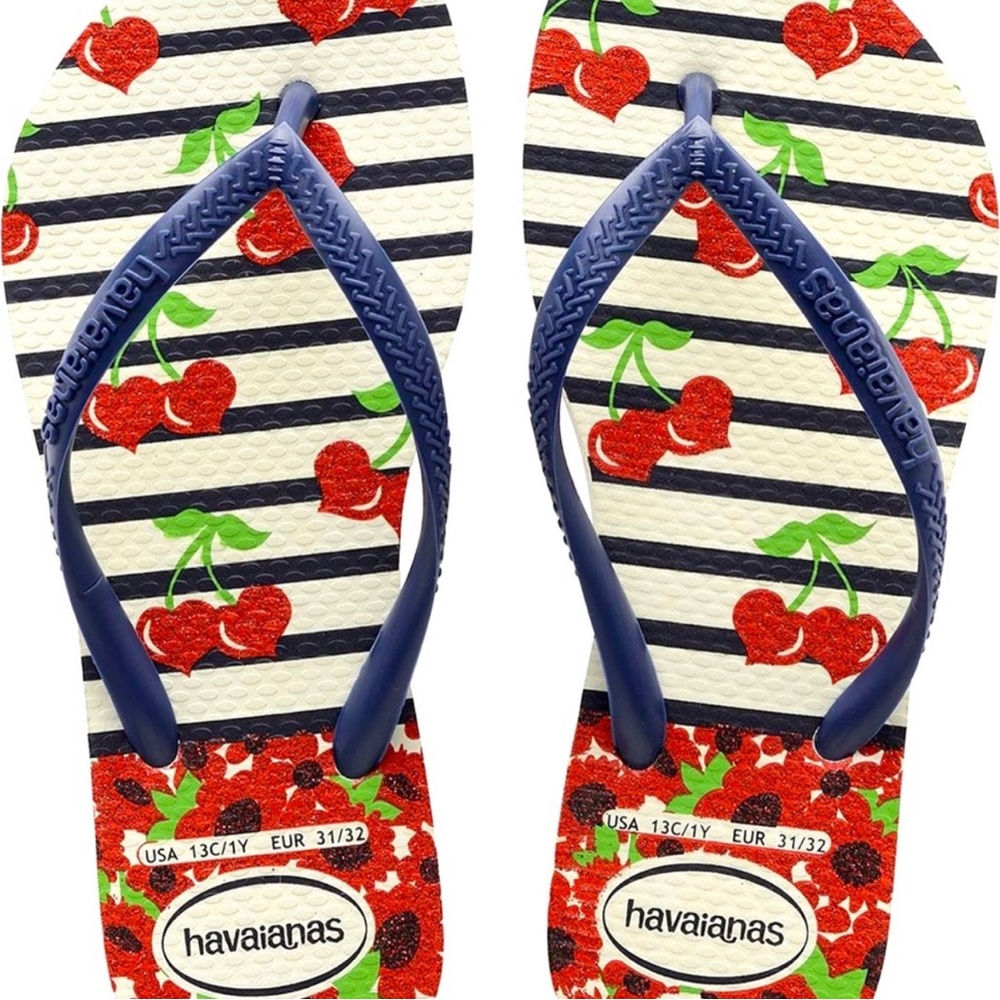 BNWT Girls Havinanas with cherries